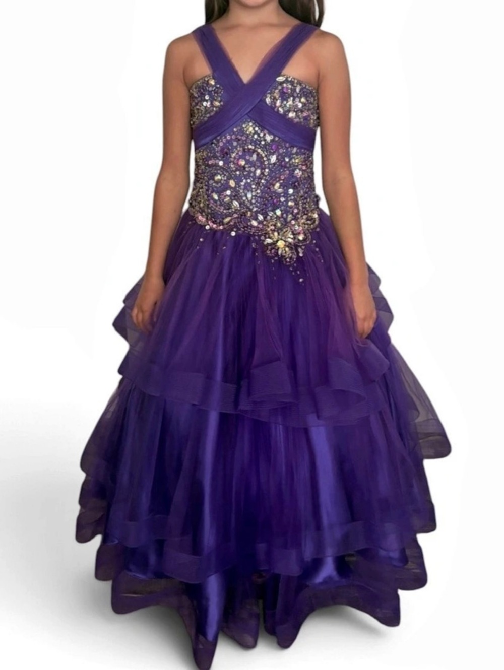 Lifflay Designs Purple Embellished Prom Dress Size 8 Like New